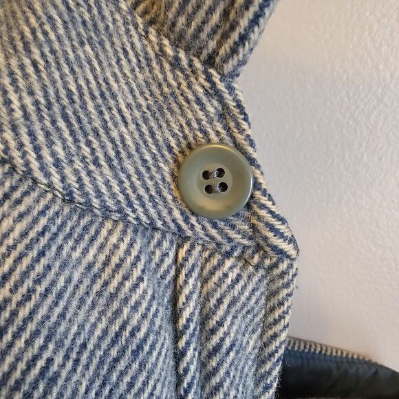 Vintage 90s Woolrich Shirt Jac Mens XXL 2XL Wool Jacket Gray Blue Chore USA Cape - Picture 15 of 15